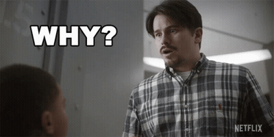 Man In Plaid Shirt Saying Why To Child GIF