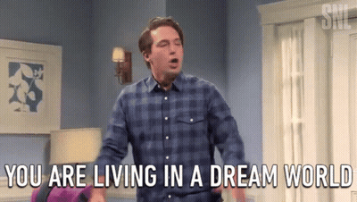 Man In Plaid Shirt Saying You Are Living In A Dream World GIF