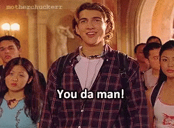 Man In Plaid Shirt Saying You Da Man GIF