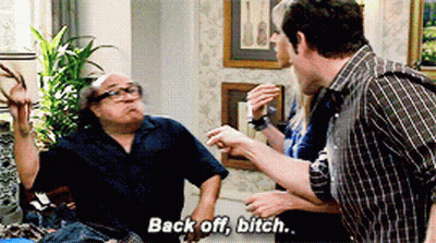 Man In Plaid Shirt Says Back Off Bitch GIF
