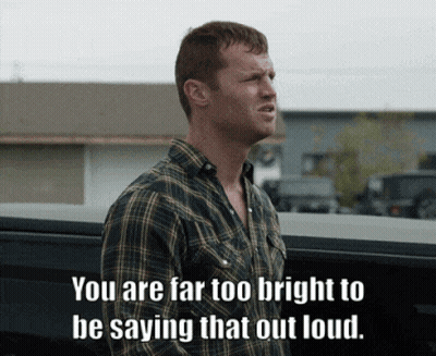 Man In Plaid Shirt Says Far Too Bright GIF