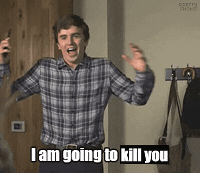 Man In Plaid Shirt Says I Am Going To Kill You GIF