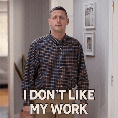 Man In Plaid Shirt Says I Don't Like My Work GIF