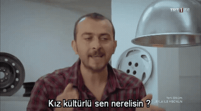 Man In Plaid Shirt Says Kiz Kulturlu Sen Nerelisin GIF