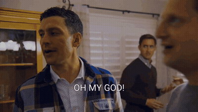 Man In Plaid Shirt Says Oh My God GIF