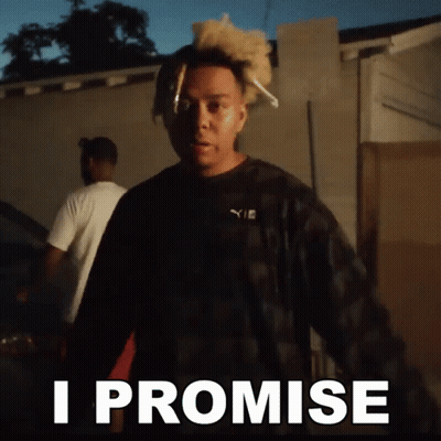 Man In Plaid Shirt Standing Before Sign Saying I Promise GIF