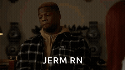 Man In Plaid Shirt Talking To Woman With Jern GIF