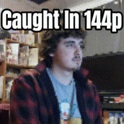 Man In Plaid Shirt Watching TV Caught In 144P GIF