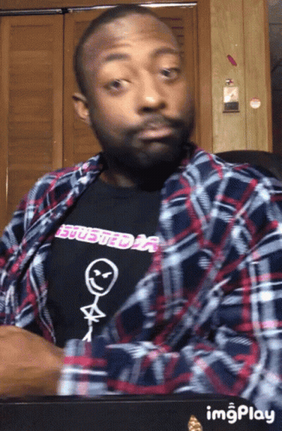 Man In Plaid Shirt With Busted Ar Stick Figure GIF