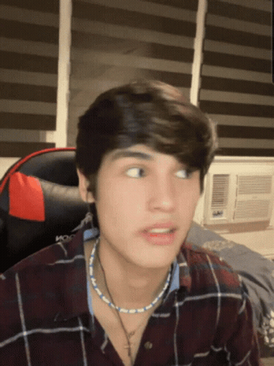 Man In Plaid Shirt With Cross Necklace GIF