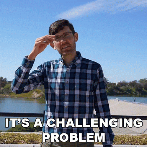 Man In Plaid Shirt With It's A Challenging Problem GIF
