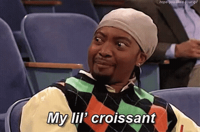 Man In Plaid Sweater Saying My Lil Croissant GIF
