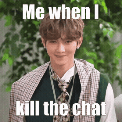 Man In Plaid Vest And Tie Saying Me When I Kill Chat GIF