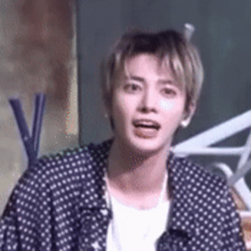 Man In Polka Dot Shirt And White T-Shirt GIF