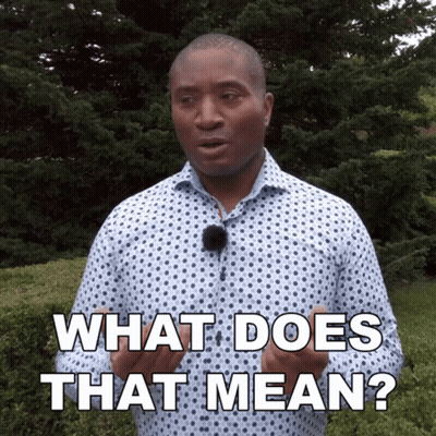 Man In Polka Dot Shirt Asking What Does That Mean GIF