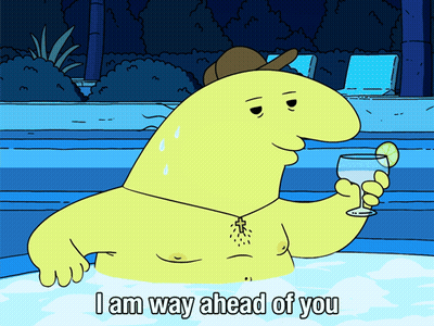 Man In Pool Saying I Am Way Ahead Of You GIF
