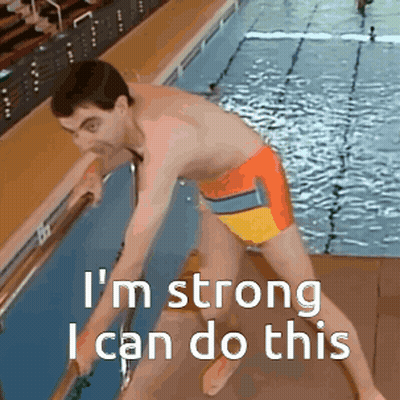 Man In Pool Saying I Can Do This GIF