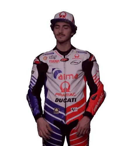 Man In Pramac Ducati Motorcycle Jacket Sticker