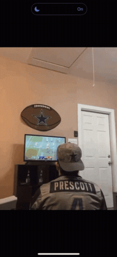 Man In Prescott Jersey Watching Football GIF