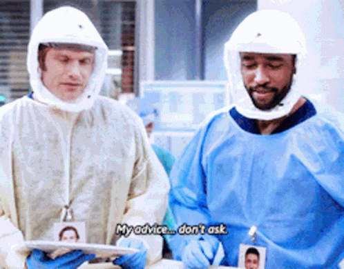 Man In Protective Suit Saying My Advice Don't Ask GIF