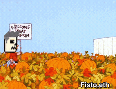 Man In Pumpkin Patch Holding Welcome Great Pkin Sign GIF