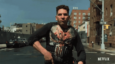 Man In Punisher Shirt Walking GIF