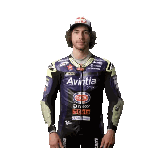 Man In Purple And Black Racing Jacket Sticker