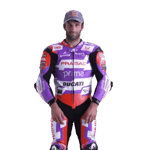 Man In Purple And Orange Ducati Suit Sticker