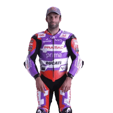 Man In Purple And Orange Ducati Suit Sticker