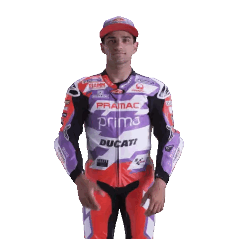 Man In Purple And Red Ducati Suit Sticker