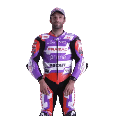 Man In Purple And Red Ducati Suit Sticker