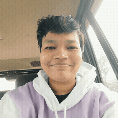 Man In Purple And White Hoodie Smiling GIF