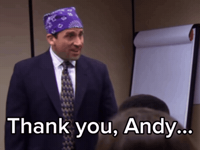 Man In Purple Bandana And Suit Saying Thank You Andy GIF
