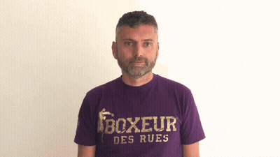Man In Purple Boxeur Des Rues T-Shirt GIF