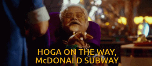 Man In Purple Chair With Hoga On The Way McDonald Subway GIF