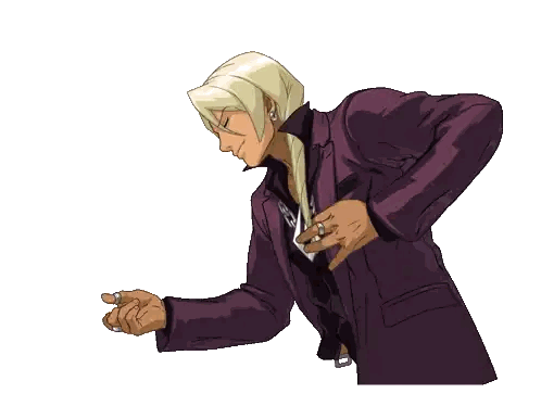 Man In Purple Coat Giving Thumbs Up G Necklace Sticker