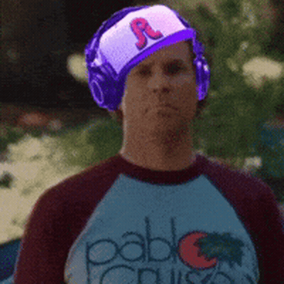 Man In Purple Headphones And Pablo Cruz Shirt GIF