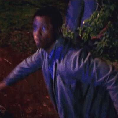 Man In Purple Jacket Holding Torch GIF