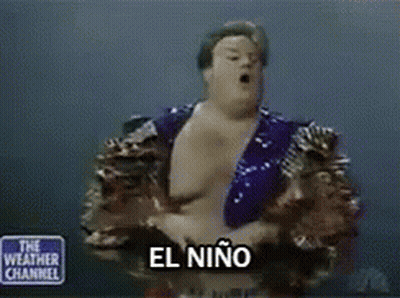 Man In Purple Jacket In Front Of The Weather Channel Sign GIF