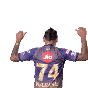Man In Purple Jersey Number 74 Sticker