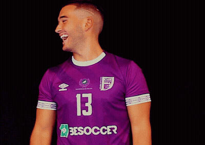 Man In Purple Jersey Saying 13 GIF