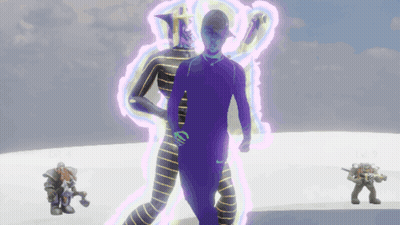Man In Purple Nike Shirt With Purple Glow GIF