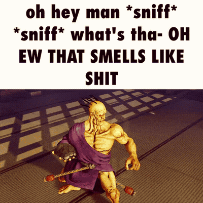 Man In Purple Robe Holding Rope Oh Hey Man Sniff Sniff GIF