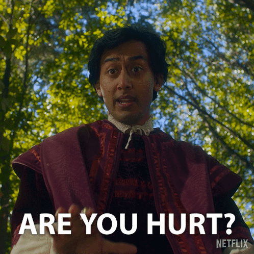 Man In Purple Robe Saying Are You Hurt GIF