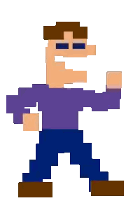 Man In Purple Shirt And Blue Jeans Sticker