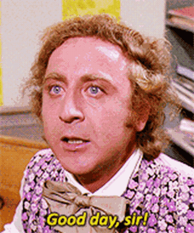 Man In Purple Shirt And Bow Tie Saying Good Day Sir GIF