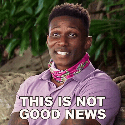Man In Purple Shirt And Pink Scarf Saying This Is Not Good News GIF