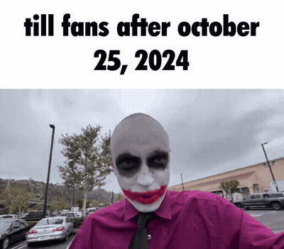Man In Purple Shirt And Tie With Joker Face Paint GIF