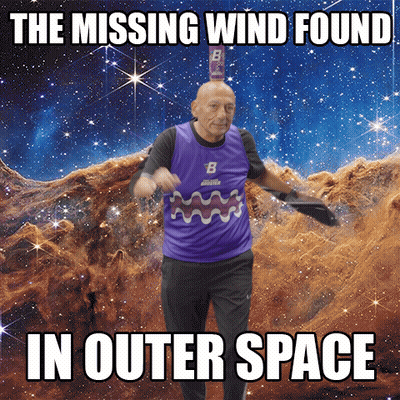 Man In Purple Shirt Dancing In Galaxy The Missing Wind Found In Outer Space GIF