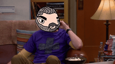 Man In Purple Shirt Eating Popcorn On Couch GIF